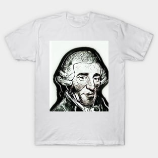 Joseph Haydn Black and White Portrait | Joseph Haydn Artwork 3 T-Shirt